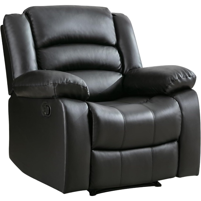 Rocking Chair Nursery - Fotel rozkładany ANJ Black z wyściełanymi
