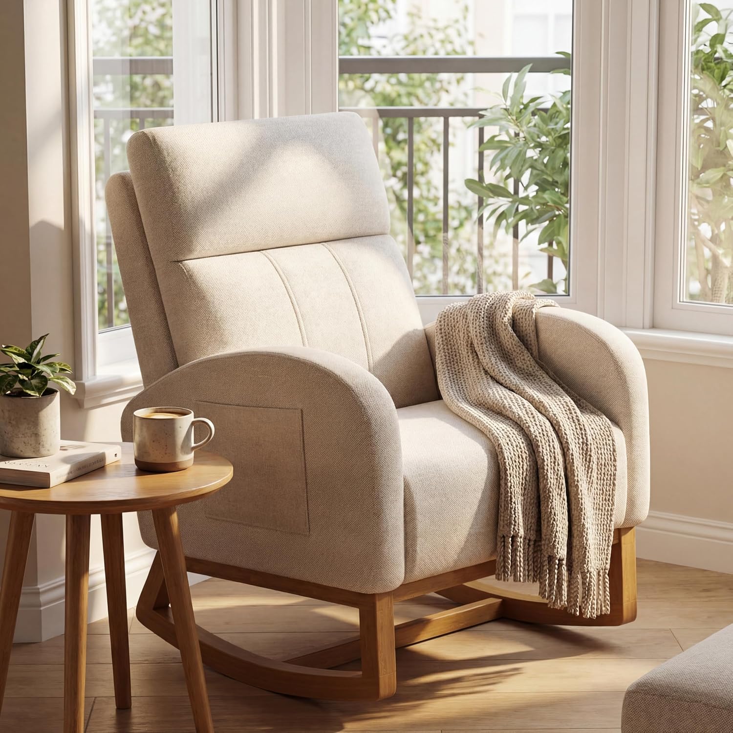 Rocking Chair Nursery - # Wygodny fotel bujany z wysokim