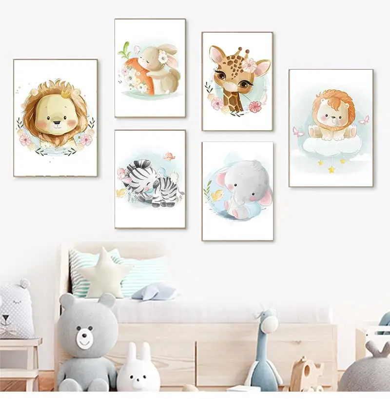 Baby Zebra Nursery - Urocze Żyrafy Lwy Lisy Króliki Zebry