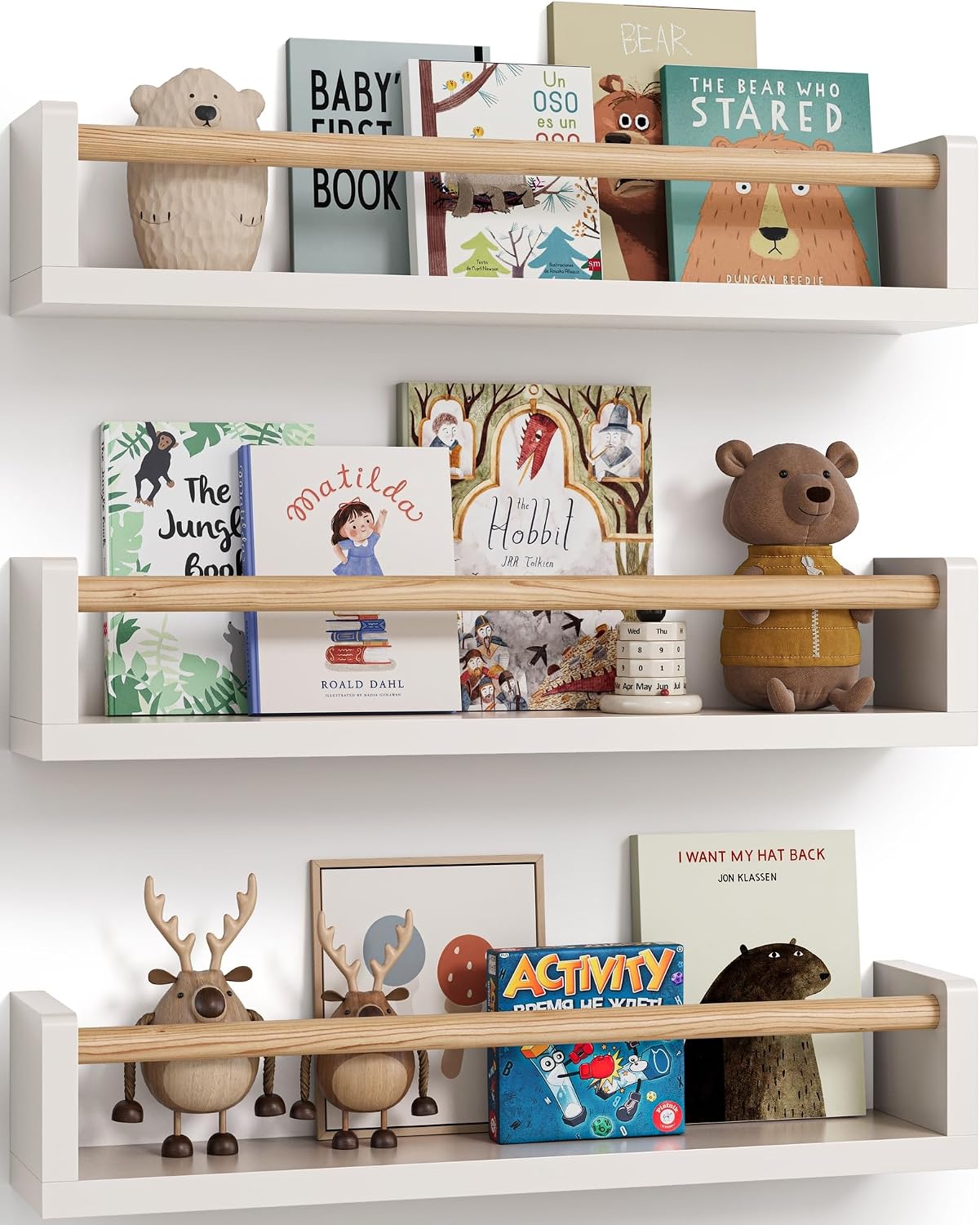 Baby Nursery Books - Zestaw 3 pływających półek na książki