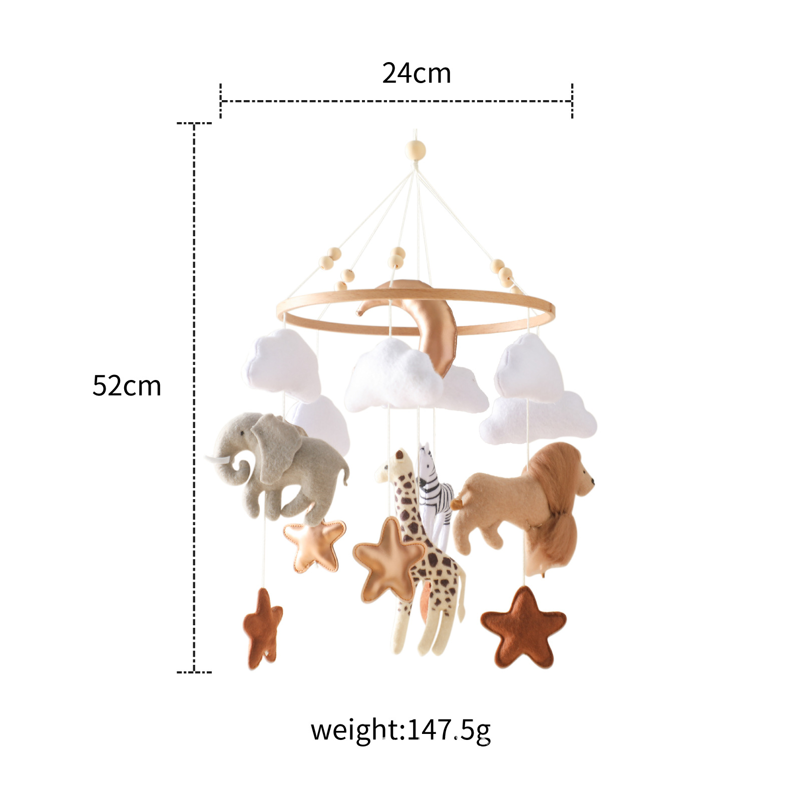 Baby Nursery Mobile - Gorąca sprzedaż Nordic Handmade filc Jungle