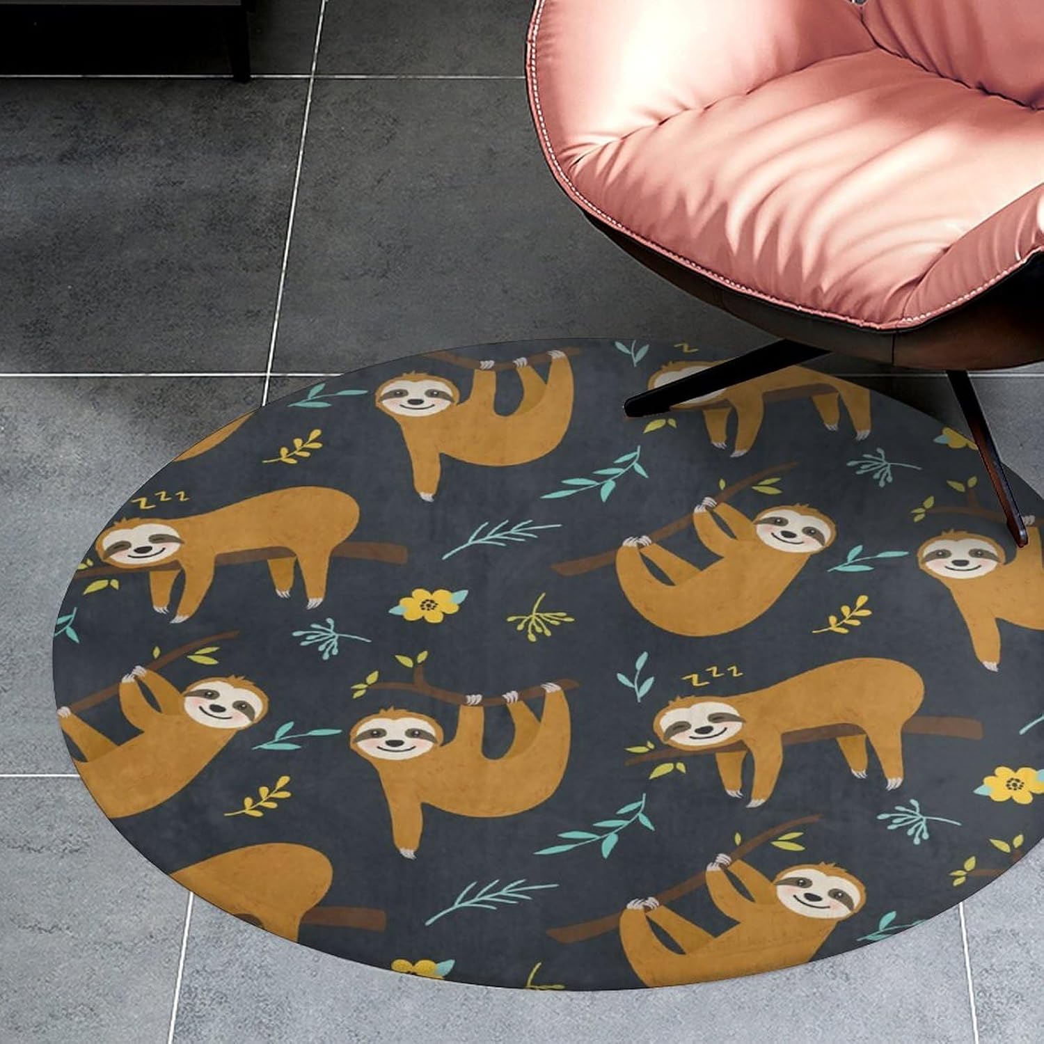 Urocza okrągła poduszka z moty – Baby Nursery Jungle Rug recenzja i cena