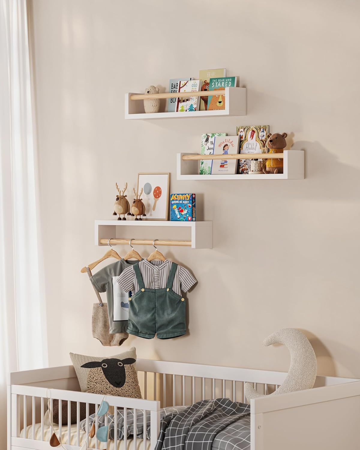 Zestaw 3 pływających półek na  – Baby Nursery Books recenzja i cena