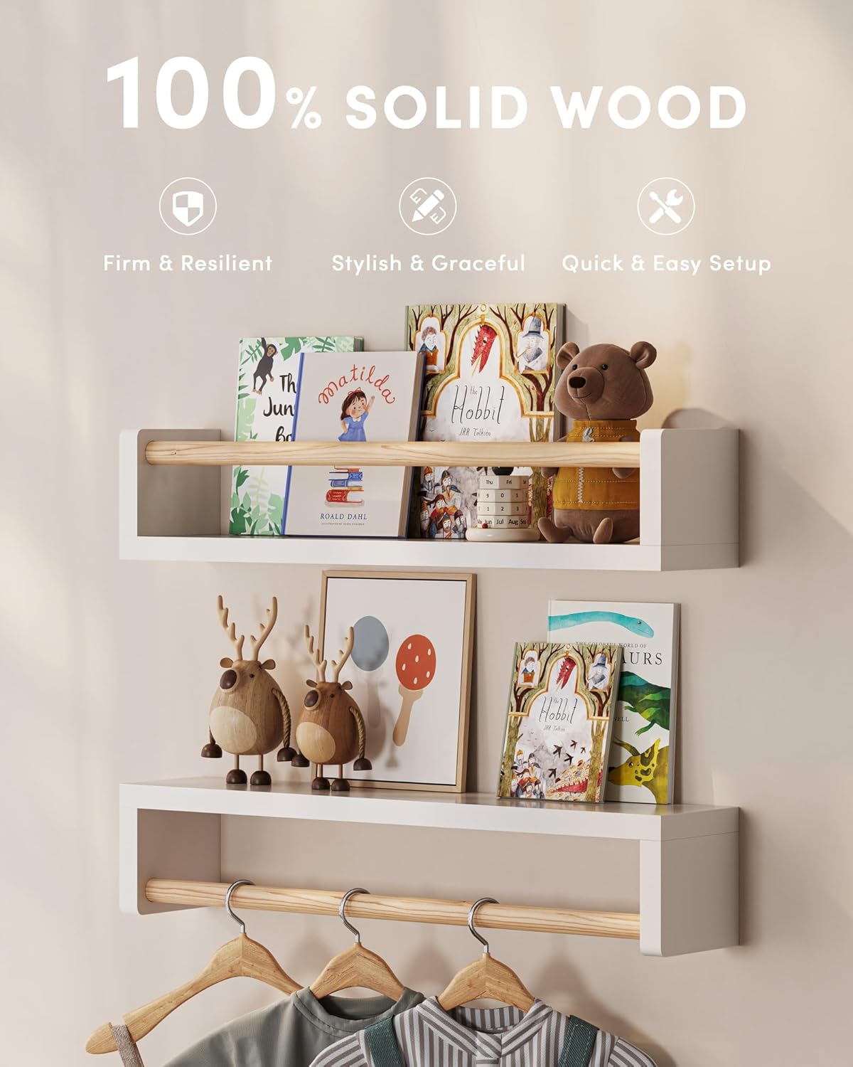 Zestaw 3 pływających półek na  – Baby Nursery Books recenzja i cena