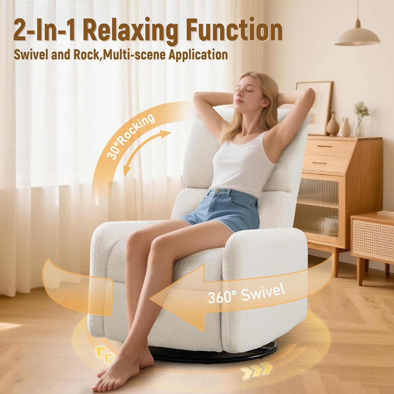 360 °   Fotel bujany, fotel bu – Rocking Chair Nursery recenzja i cena
