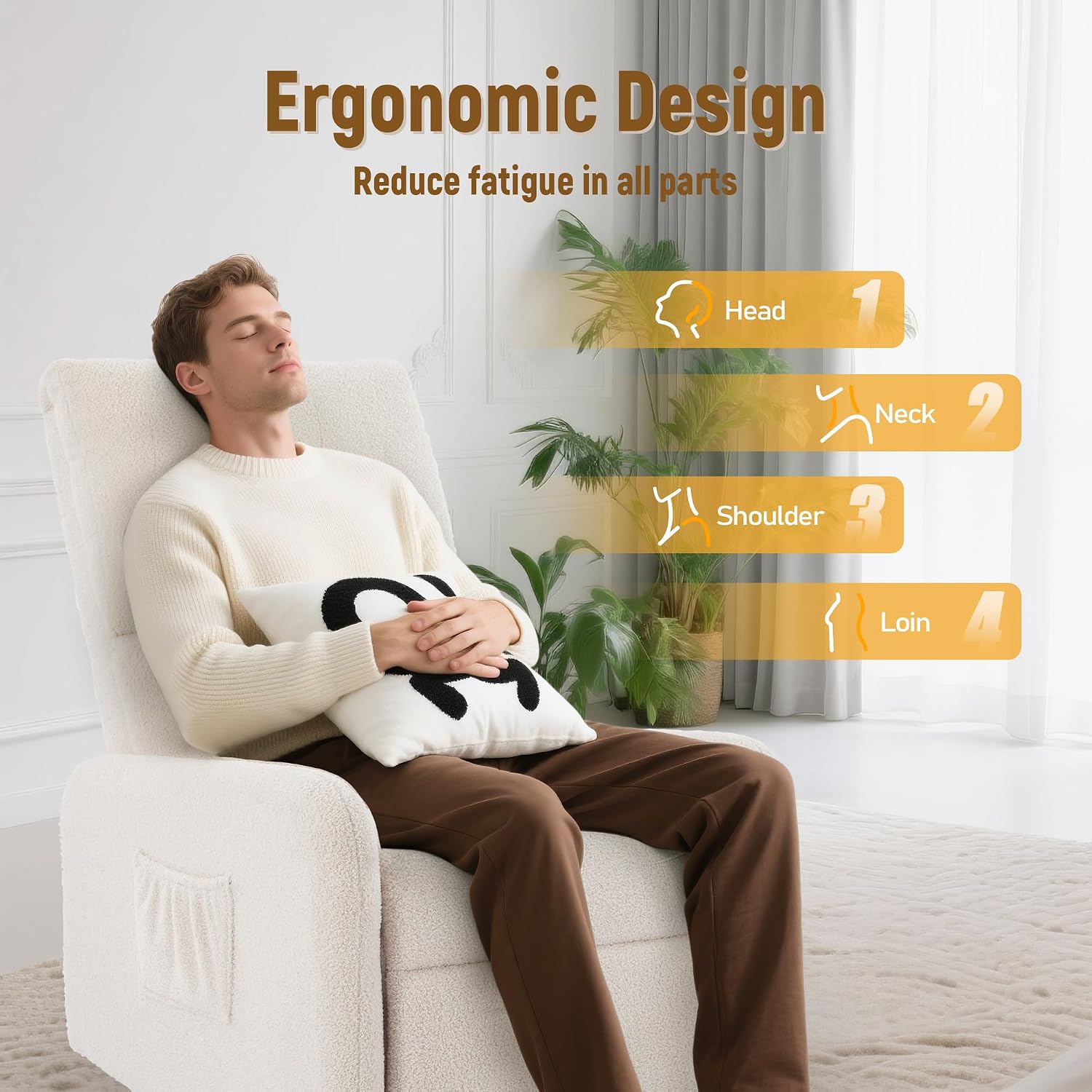 360 °   Fotel bujany, fotel bu – Rocking Chair Nursery recenzja i cena